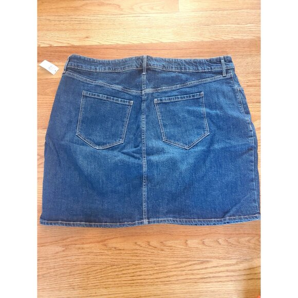 Old Navy Womens Denim Button-Front Skirt Size 20 Plus Size Stretch Blue Jean - Picture 7 of 7